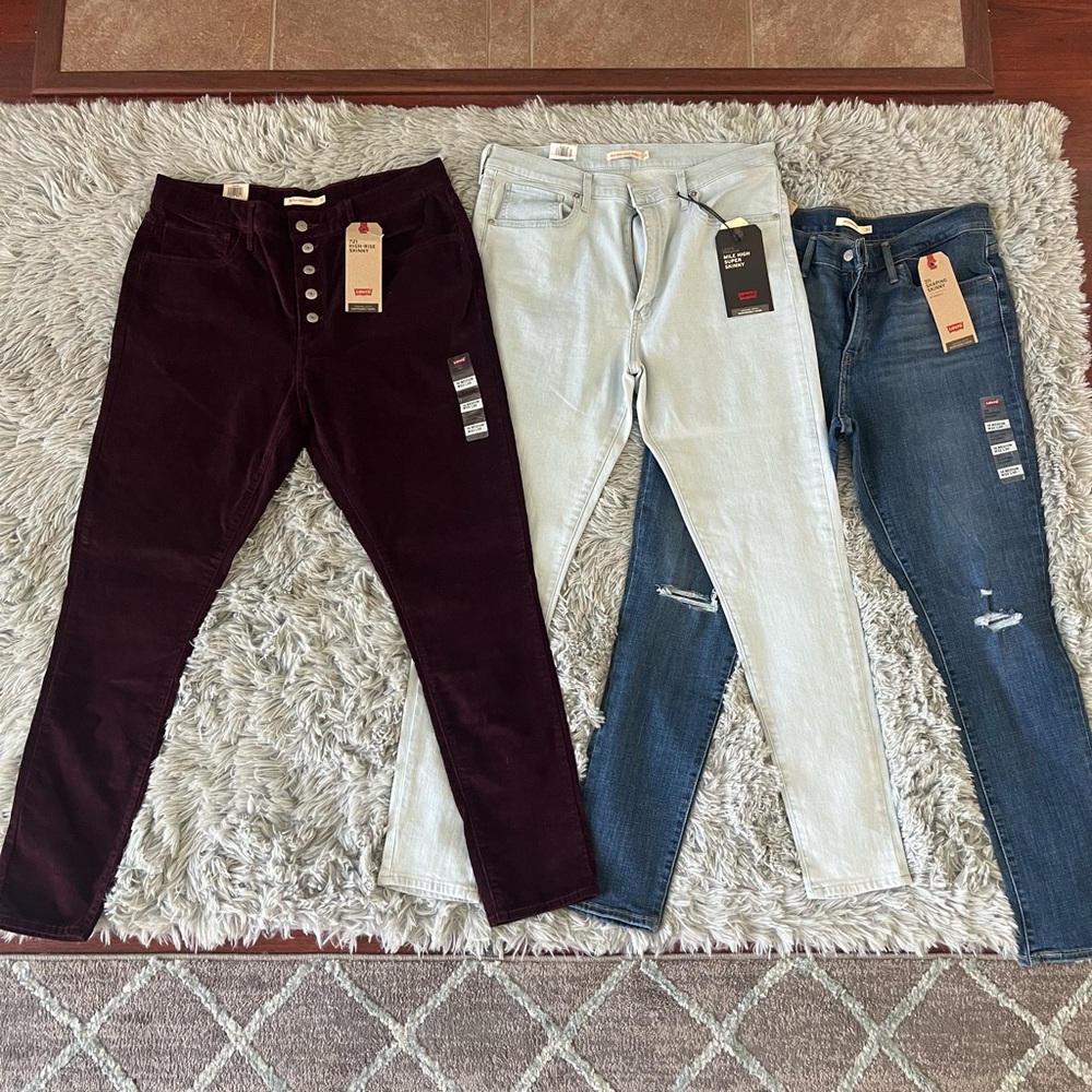 Levi's Purple and Blue Skinny Jeans